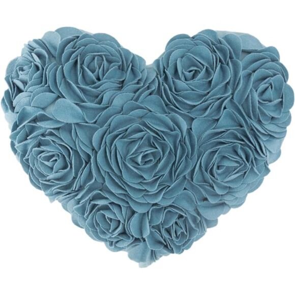 3D Flower Throw Pillow Cover Aesthetic Decorative Heart Accent Pillow Case 14x16 - Picture 1 of 5